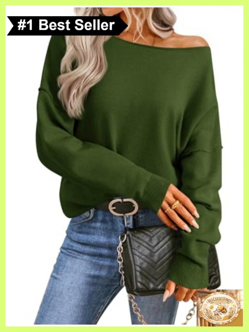 Womens Off The Shoulder Sweater Pullover Long Sleeve Stretch Knit